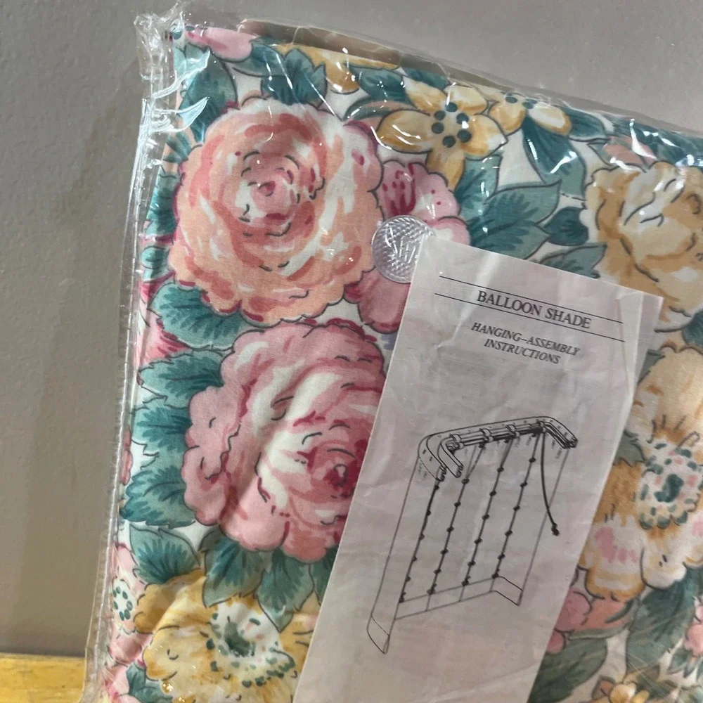 Vtg Givenchy Atelier Martex Clemenceau Floral Balloon Shade 88x90 Pink NEW